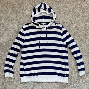 Southern Tide Women's XL Navy White Stripe Sweater Hoodie NICE